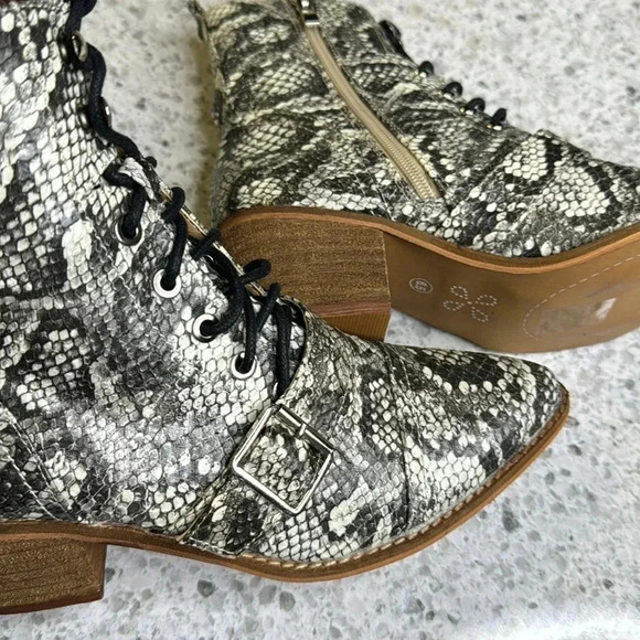 Vintage Havana Women Western Roper Ankle Boots Snakeskin Lace Up Pointy … - Picture 3 of 9